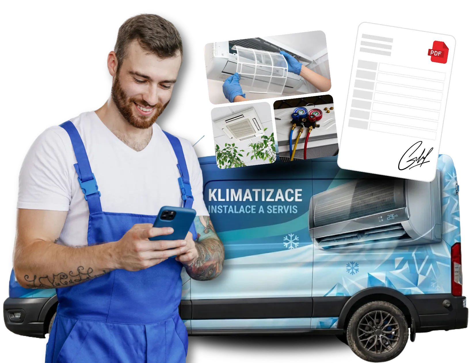 Aplikace pro montáž a servis klimatizací